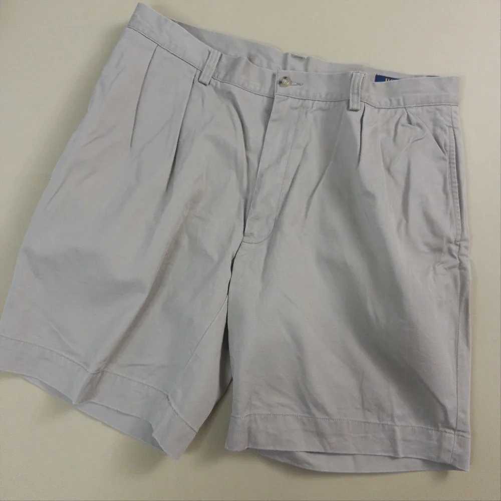 Polo Ralph Lauren Pleated Shorts Mens 35 Khaki Tan Classic Fit 9 Inch Inseam